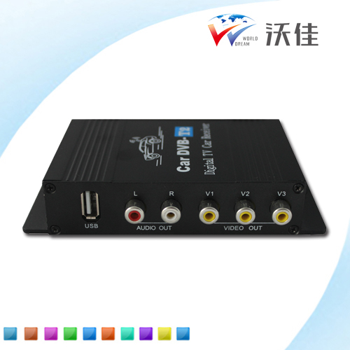 Dual Antennas High Speed HD Car TV Tuner DVB-T2 MPEG-4 Digital TV Receiver Box